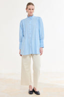 Cuffed Ribbed Voile Shirt