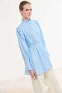 Cuffed Ribbed Voile Shirt