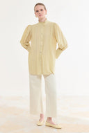 Cuffed Ribbed Voile Shirt