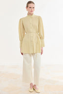 Cuffed Ribbed Voile Shirt
