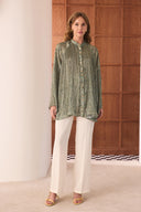 Margela Patterned Box-Pleated Shirt