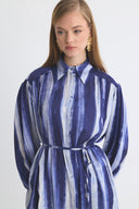 Margerie Patterned Gathered Satin Shirt