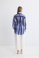 Margerie Patterned Gathered Satin Shirt