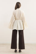Martha Button-Down Shirt with Tie Waist