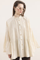 Martha Button-Down Shirt with Tie Waist