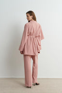 Martina Ruffled Sleeve Crepe Set