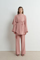 Martina Ruffled Sleeve Crepe Set