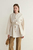 Mary Belted Goldfox Coat