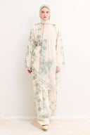 Mela Patterned Abaya with Shawl