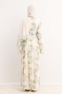 Mela Patterned Abaya with Shawl