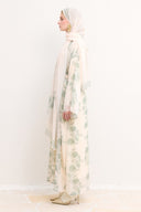 Mela Patterned Abaya with Shawl