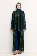 Mela Patterned Abaya with Shawl