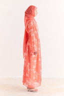 Mela Patterned Abaya with Shawl