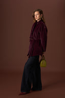 Menra Waist-Fit Collar Bow Detail Wool Coat