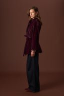 Menra Waist-Fit Collar Bow Detail Wool Coat