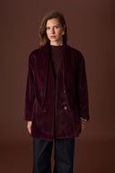 Menra Waist-Fit Collar Bow Detail Wool Coat