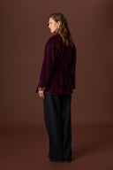 Menra Waist-Fit Collar Bow Detail Wool Coat