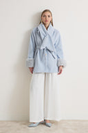 Merryna Wool Coat with Faux Fur Collar and Bow Detail
