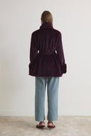 Merryna Faux Fur Collar Wool Coat with Bow Detail