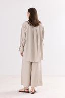 Metal Button Detail Trouser Set