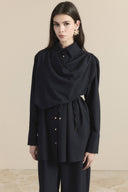 Meyila Shoulder-Draped Trousers Set