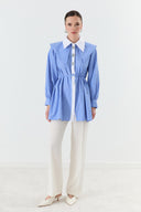 Mila Striped Shirt with Peter Pan Collar