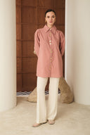 Mina Pleated Sleeve Dacron Shirt