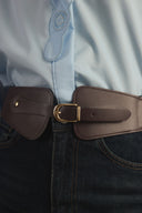 Wide Belt with Minimal Buckle Detail