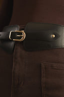 Wide Belt with Minimal Buckle Detail