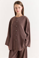 Modal Trouser Suit with Decorative Buttons