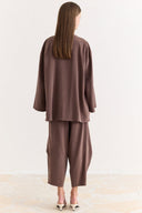 Modal Trouser Suit with Decorative Buttons