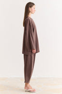 Modal Trouser Suit with Decorative Buttons