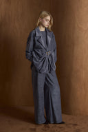 Musleya Front Pleated Velvet Set