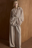 Musleya Front Pleated Velvet Set