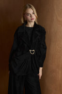 Musleya Front Pleated Velvet Set