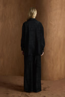 Musleya Front Pleated Velvet Set