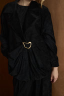 Musleya Front Pleated Velvet Set