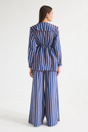 Embroidered Striped Poplin Shirt Set