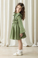 Embroidered Dacron Skirt Set
