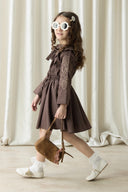 Embroidered Dacron Skirt Set