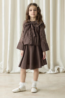 Embroidered Dacron Skirt Set