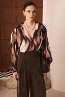Nancy Printed Satin Shirt