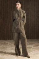Ribbed Detail Trouser Set