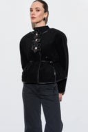 Noelle Leather-Trimmed Jacket