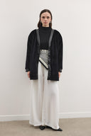 Nuvia Leather-Trimmed Coat