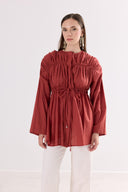 Odielle Ruched Voile Shirt