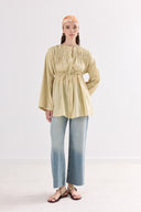 Odielle Gathered Voile Shirt