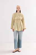 Odielle Gathered Voile Shirt