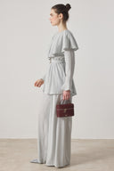 Shoulder-Detailed Mono Pleated Suit