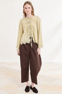Front-Tie Guipure Voile Shirt